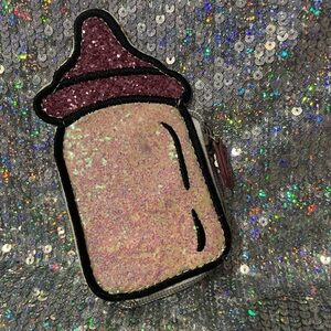 Danielle Nicole Pink Glitter Baby Bottle Coin Purse